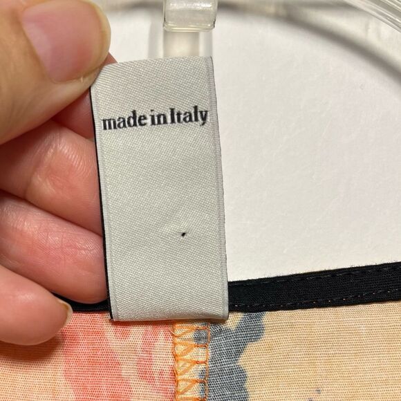 158C Asymmetrical Hem 3/4 Sleeve Abstract and Floral Print Tunic XL - Picture 6 of 14